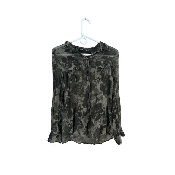 Eddie Bauer Tops - Eddie Bauer Women's Green Camo Button Up Shirt Camouflage Size LT